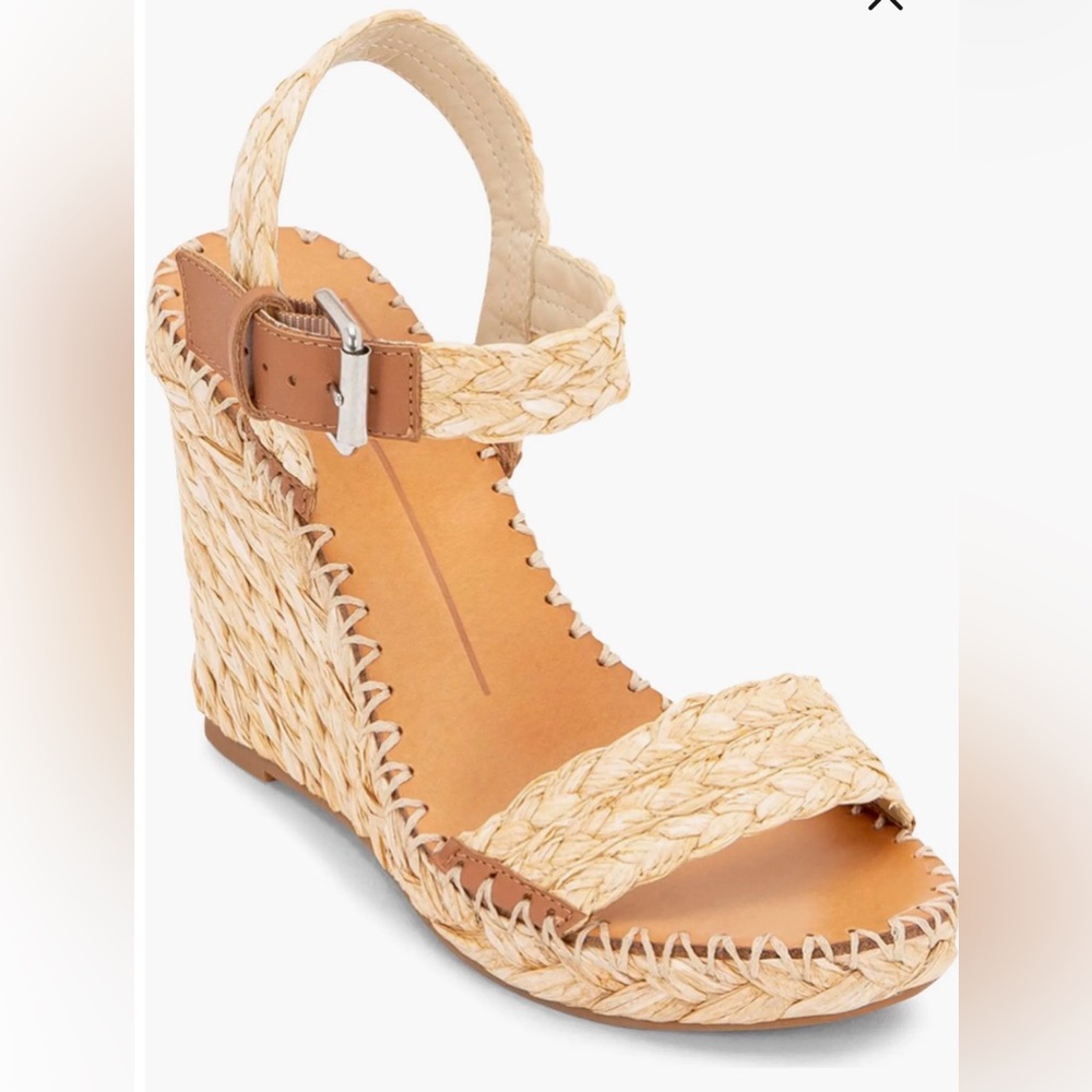 DOLCE VITA Niko Wedge Raffia Espadrille Sandal 10